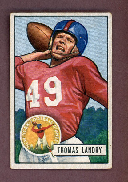 1951 Bowman Football # 20 Tom Landry Giants EX+ 564249
