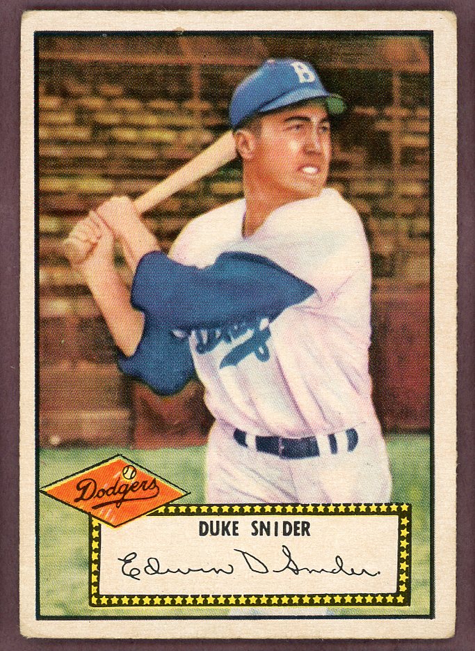 1952 Topps Baseball # 37 Duke Snider Dodgers VG-EX Red 564322