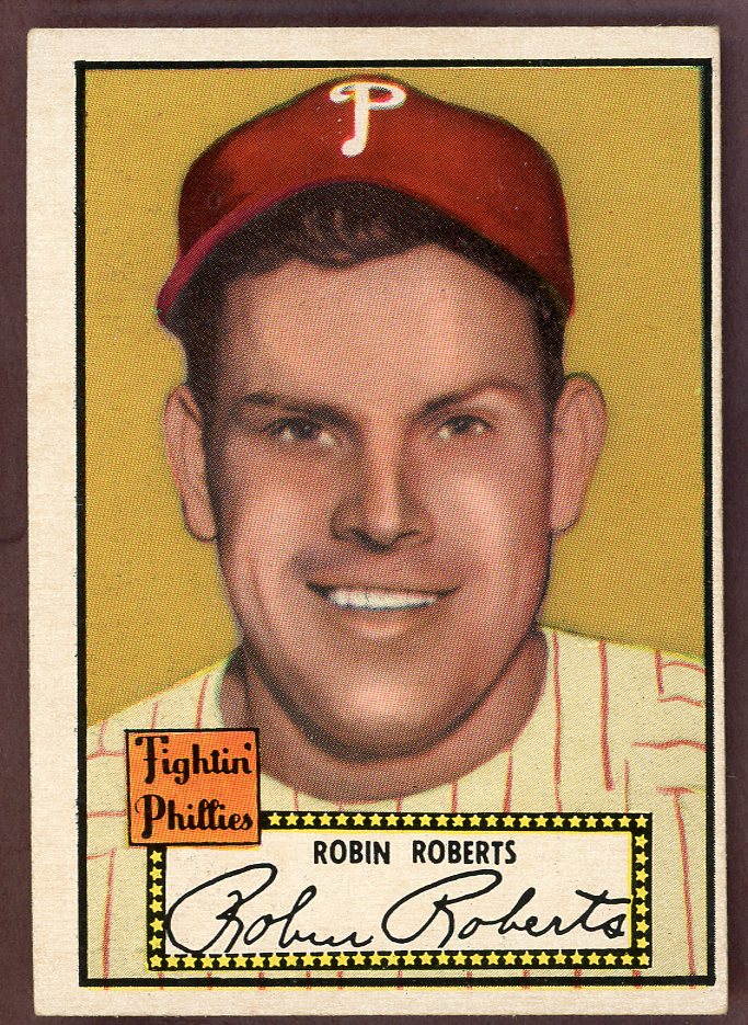 1952 Topps Baseball # 59 Robin Roberts Phillies EX-MT Black 564324