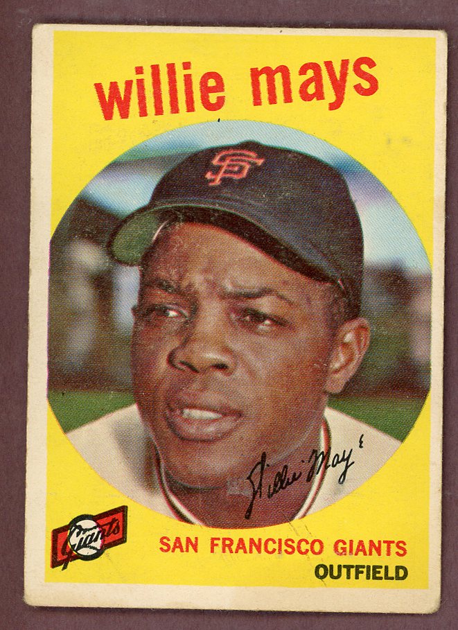 1959 Topps Baseball #050 Willie Mays Giants VG 564432