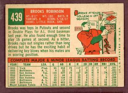 1959 Topps Baseball #439 Brooks Robinson Orioles VG-EX 564433