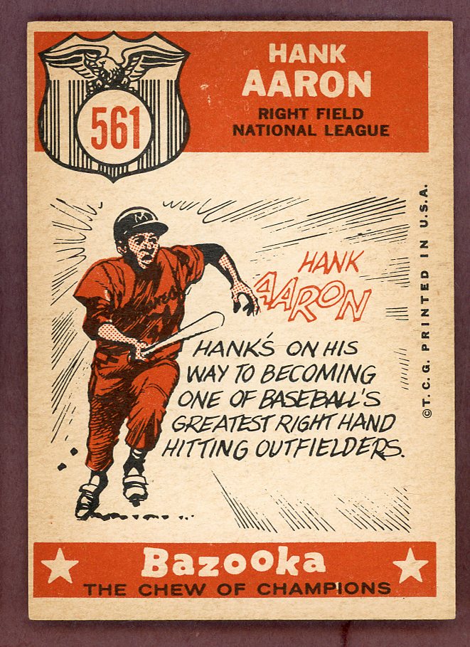 1959 Topps Baseball #561 Hank Aaron A.S. Braves EX 564448