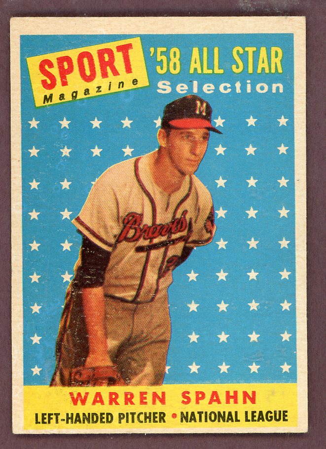 1958 Topps Baseball #494 Warren Spahn A.S. Braves VG-EX 564469