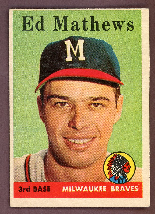 1958 Topps Baseball #440 Eddie Mathews Braves EX+/EX-MT 564473