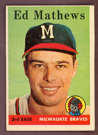 1958 Topps Baseball #440 Eddie Mathews Braves EX+/EX-MT 564473
