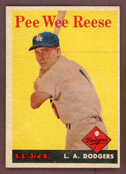 1958 Topps Baseball #375 Pee Wee Reese Dodgers EX-MT 564475