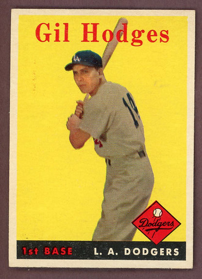 1958 Topps Baseball #162 Gil Hodges Dodgers EX-MT 564480