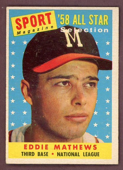 1958 Topps Baseball #480 Eddie Mathews A.S. Braves NR-MT 564498