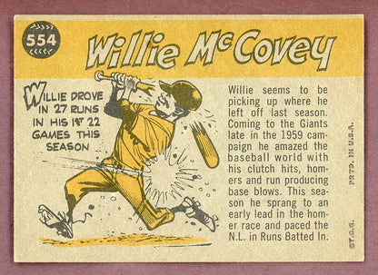 1960 Topps Baseball #554 Willie McCovey A.S. Giants EX+/EX-MT 564509