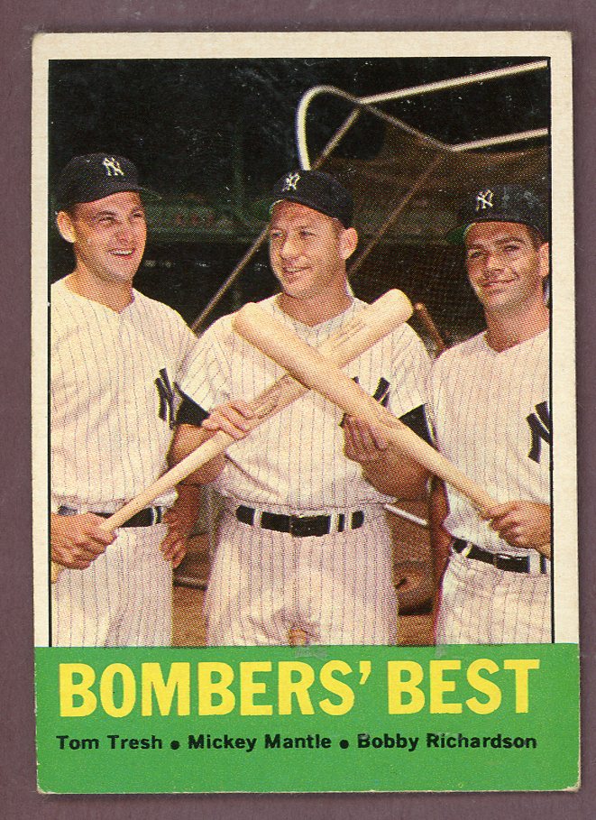 1963 Topps Baseball #173 Mickey Mantle Robby Richardson VG-EX 564522