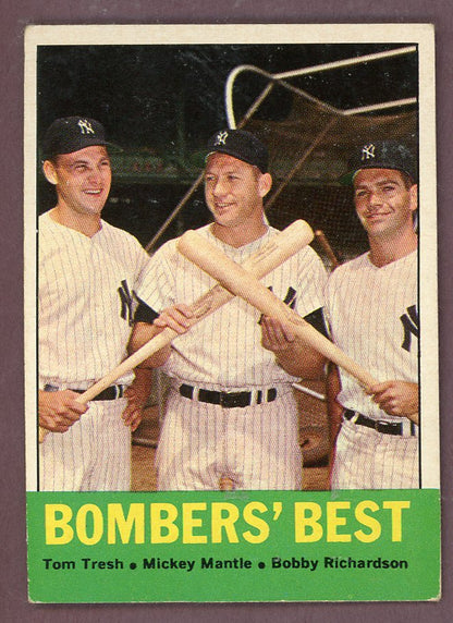 1963 Topps Baseball #173 Mickey Mantle Robby Richardson VG-EX 564522