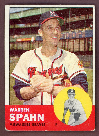 1963 Topps Baseball #320 Warren Spahn Braves VG-EX 564528