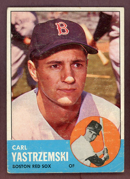 1963 Topps Baseball #115 Carl Yastrzemski Red Sox VG-EX ` 564547
