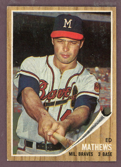 1962 Topps Baseball #030 Eddie Mathews Braves EX-MT 564568
