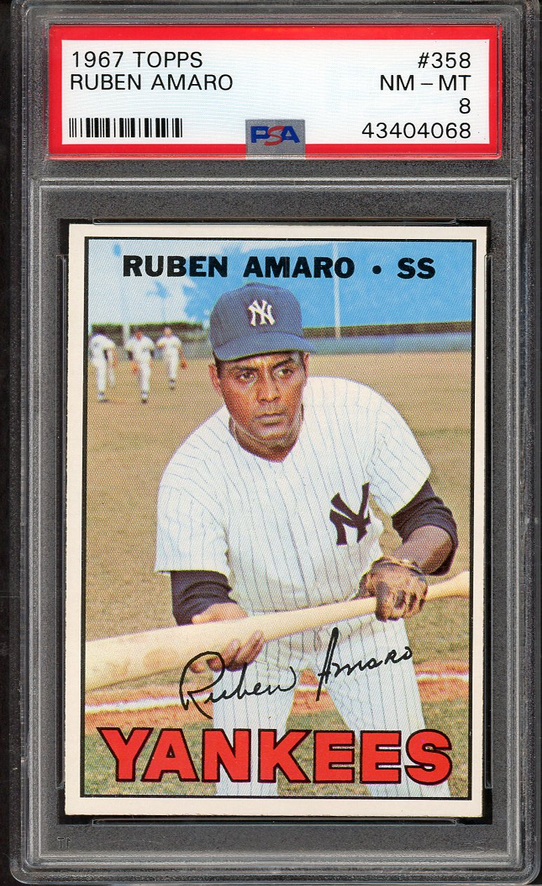 1967 Topps Baseball #358 Ruben Amaro Yankees PSA 8 NM/MT 564585
