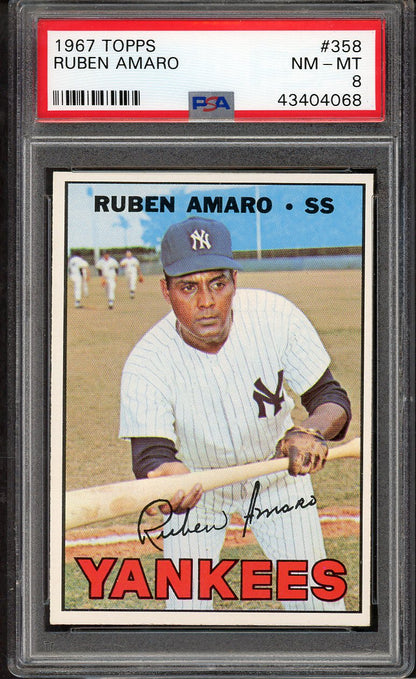 1967 Topps Baseball #358 Ruben Amaro Yankees PSA 8 NM/MT 564585