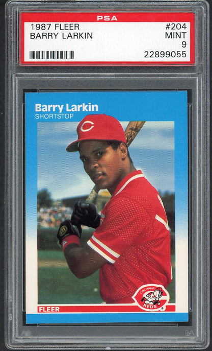1987 Fleer #204 Barry Larkin Reds PSA 9 MINT 564588