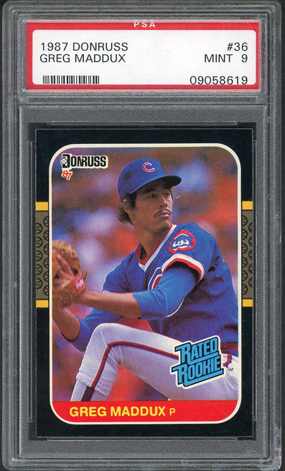 1987 Donruss #036 Greg Maddux Cubs PSA 9 MINT 564595