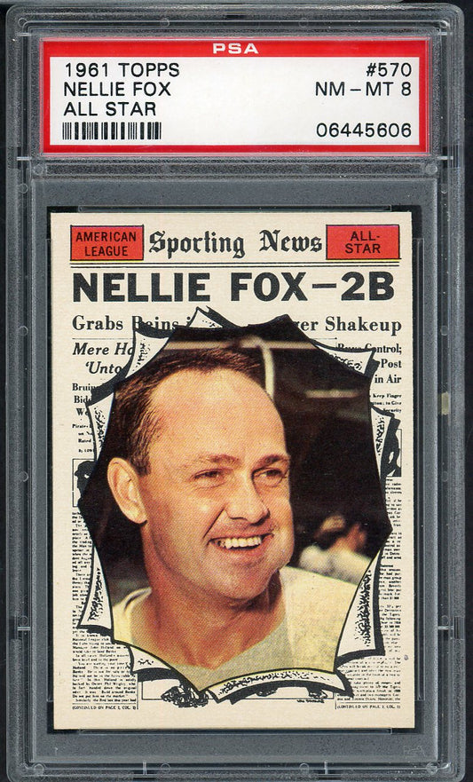 1961 Topps Baseball #570 Nellie Fox A.S. White Sox PSA 8 NM/MT 564596