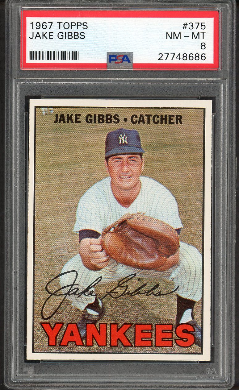 1967 Topps Baseball #375 Jack Gibbs Yankees PSA 8 NM/MT 564606