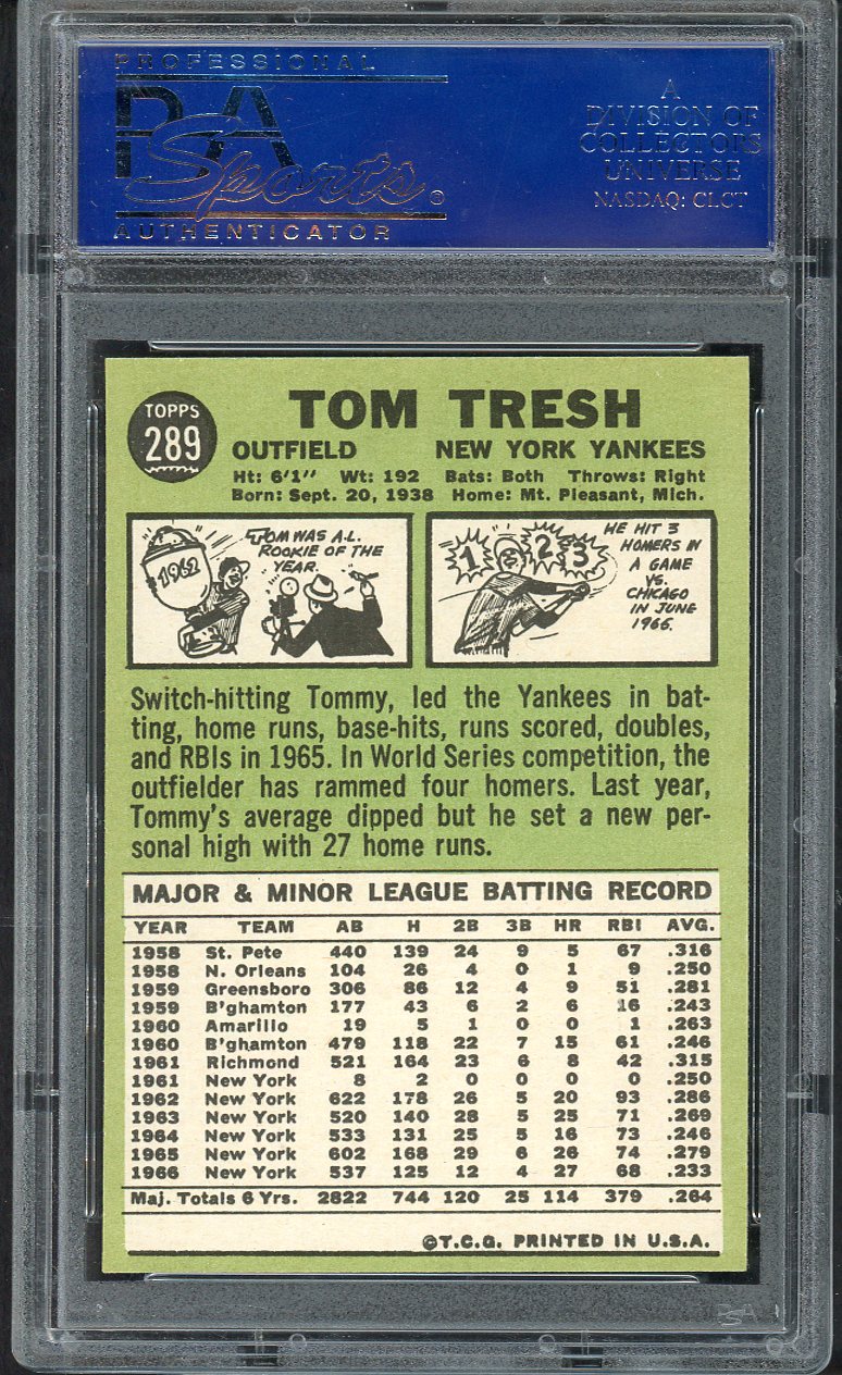 1967 Topps Baseball #289 Tom Tresh Yankees PSA 8 NM/MT 564613