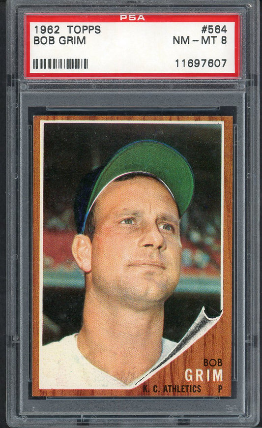 1962 Topps Baseball #564 Bob Grim A's PSA 8 NM/MT 564626