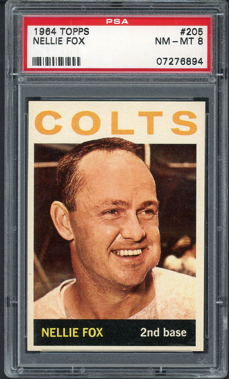 1964 Topps Baseball #205 Nellie Fox Colt .45s PSA 8 NM/MT 564627
