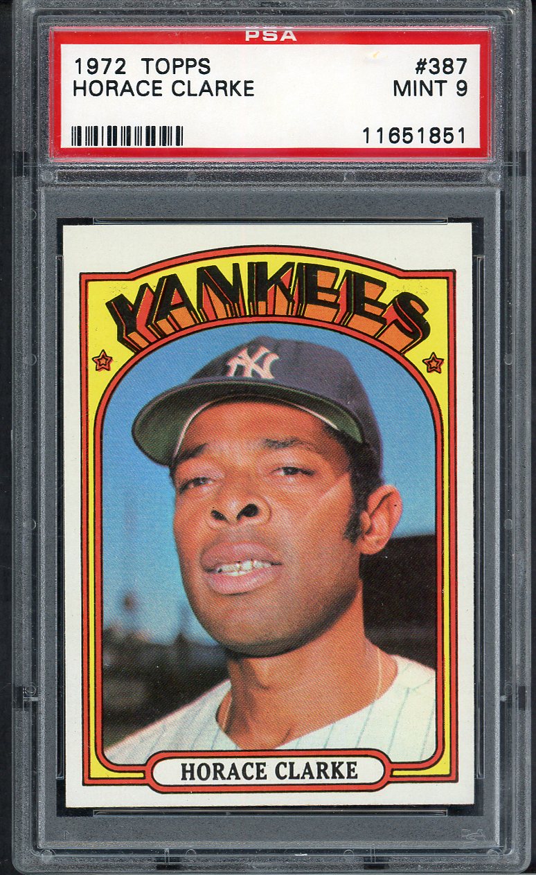 1972 Topps Baseball #387 Horace Clarke Yankees PSA 9 MINT 564630
