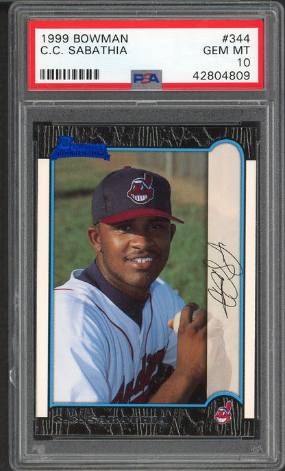 1999 Bowman #344 C.C. Sabathia Indians PSA 10 GEM MINT 564632