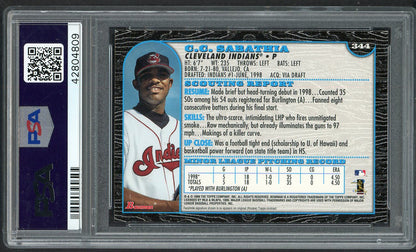 1999 Bowman #344 C.C. Sabathia Indians PSA 10 GEM MINT 564632