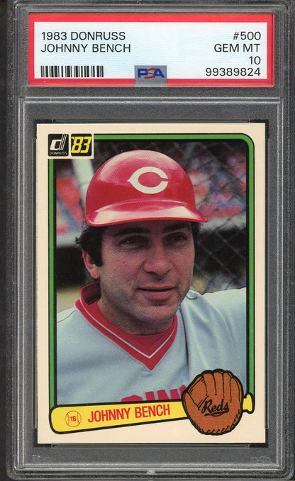 1983 Donruss #500 Johnny Bench Reds PSA 10 GEM MINT 564633