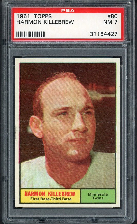 1961 Topps Baseball #080 Harmon Killebrew Twins PSA 7 NM 564638