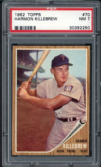 1962 Topps Baseball #070 Harmon Killebrew Twins PSA 7 NM 564639