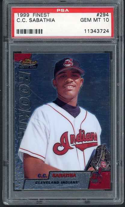 1999 Topps Finest #294 C.C. Sabathia Indians PSA 10 GEM MINT 564644