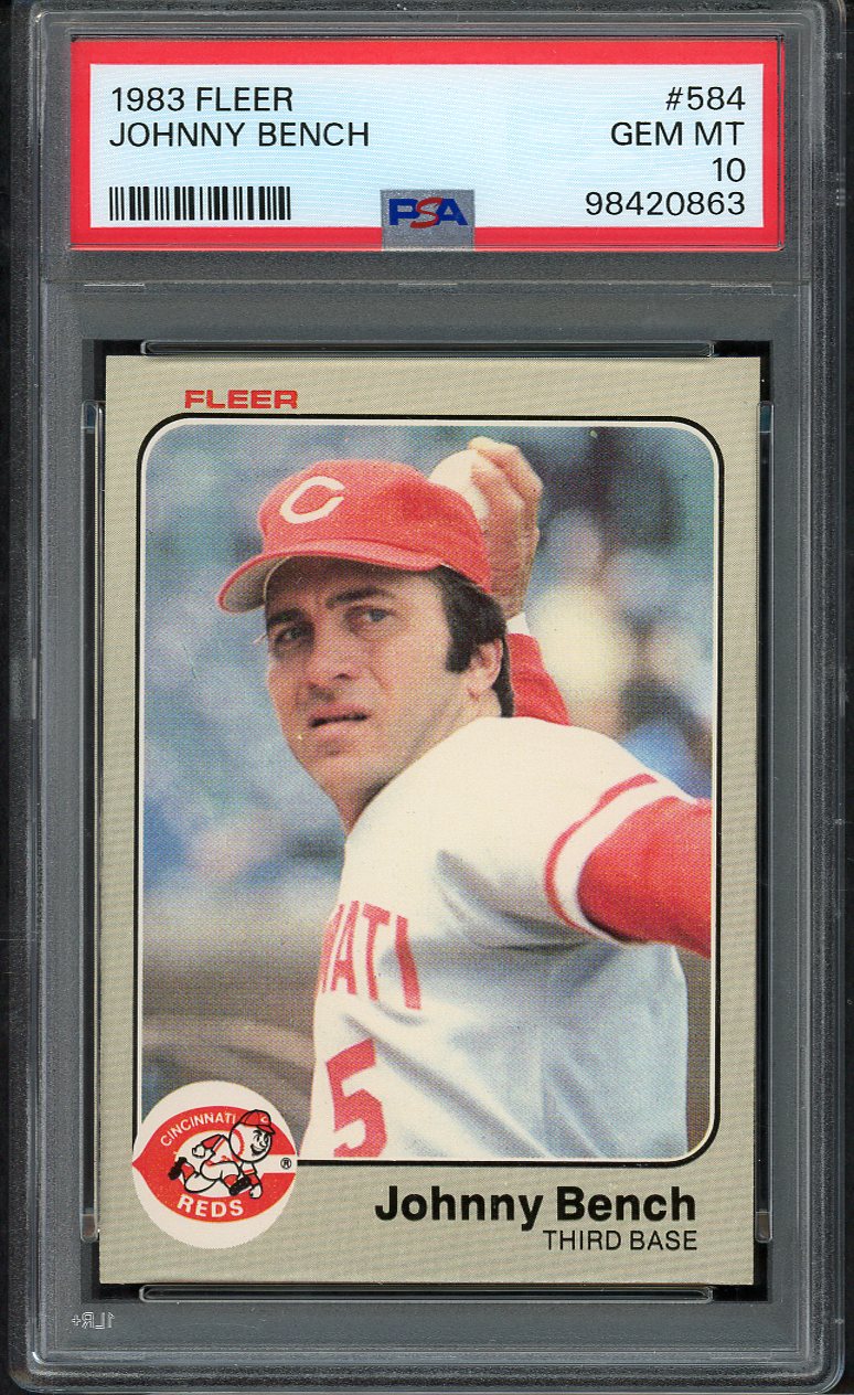 1983 Fleer #584 Johnny Bench Reds PSA 10 GEM MINT 564645