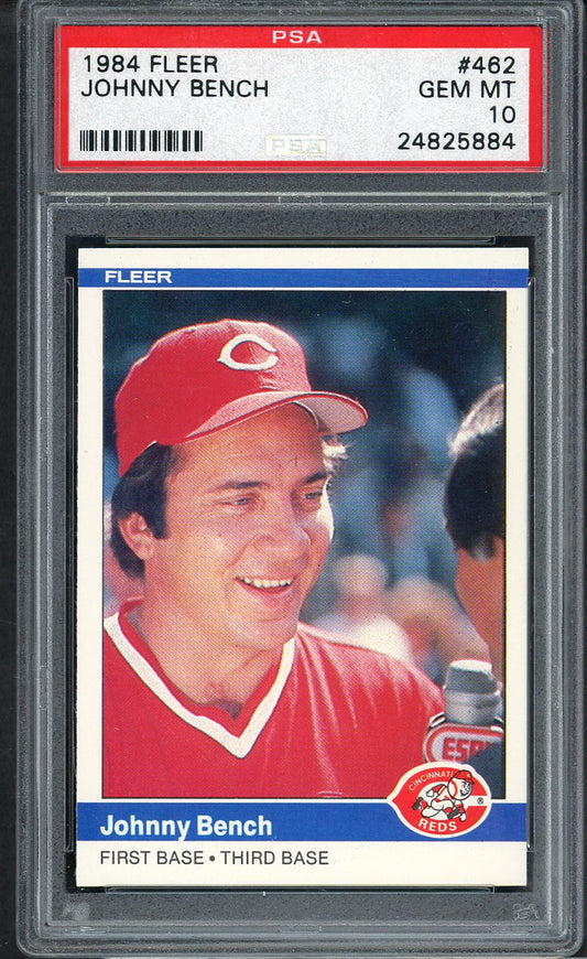 1984 Fleer #462 Johnny Bench Reds PSA 10 GEM MINT 564646