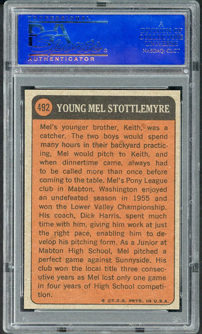 1972 Topps Baseball #493 Mel Stottlemyre KP Yankees PSA 9 MINT 564647
