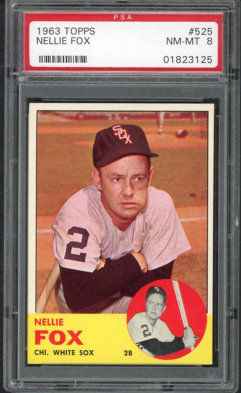 1963 Topps Baseball #525 Nellie Fox White Sox PSA 8 NM/MT 564649