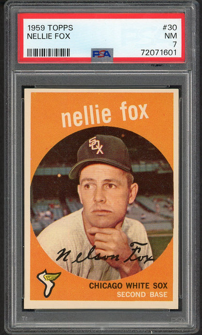 1959 Topps Baseball #030 Nellie Fox White Sox PSA 7 NM 564652