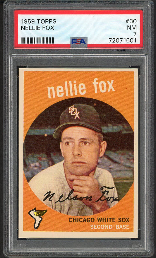 1959 Topps Baseball #030 Nellie Fox White Sox PSA 7 NM 564652