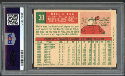 1959 Topps Baseball #030 Nellie Fox White Sox PSA 7 NM 564652