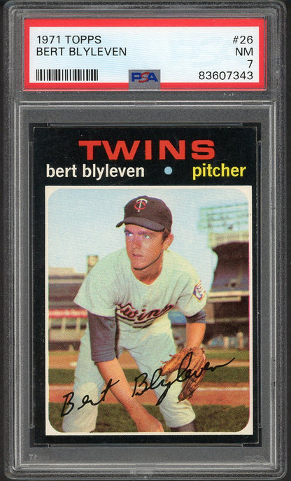 1971 Topps Baseball # 26 Bert Blyleven Twins PSA 7 NM 564655