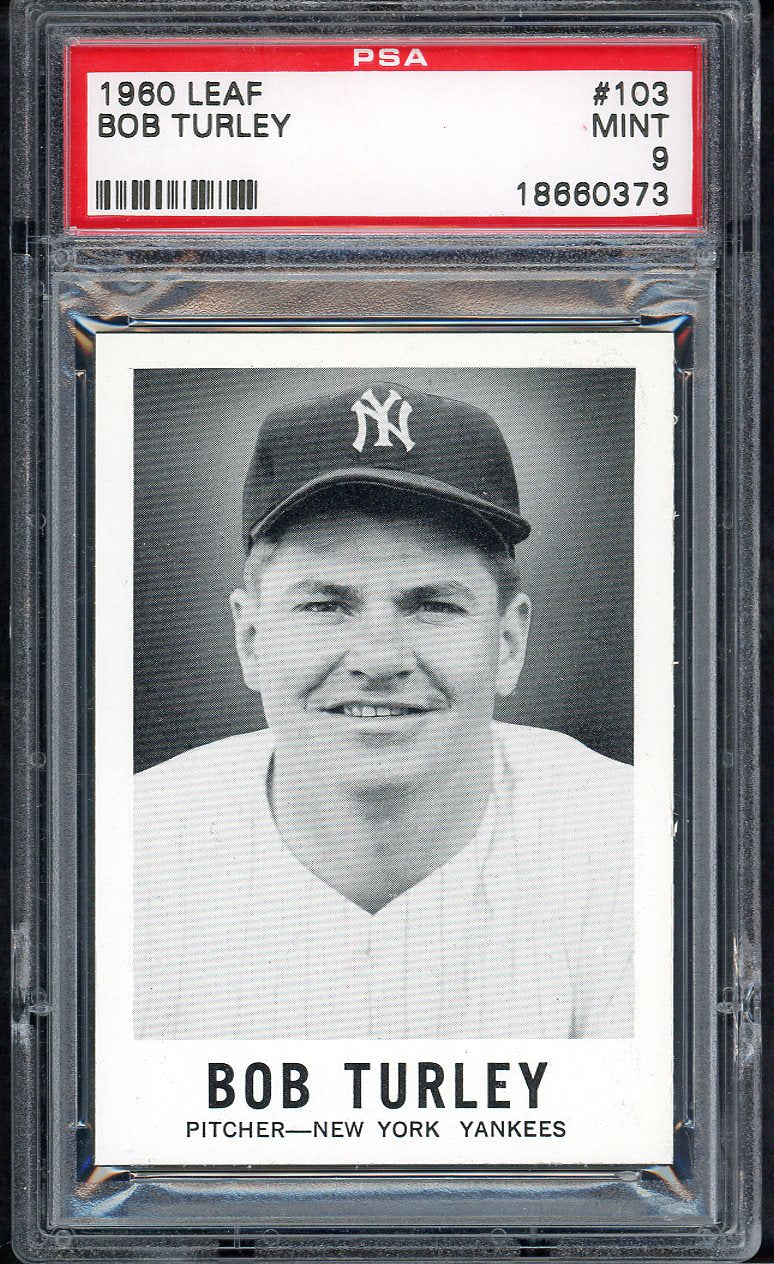 1960 Leaf Baseball #103 Bob Turley Yankees PSA 9 MINT 564658