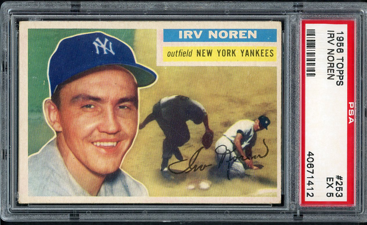 1956 Topps Baseball #253 Irv Noren Yankees PSA 5 EX 564665