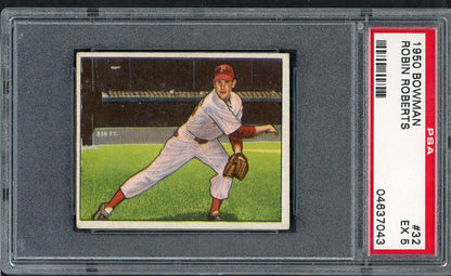 1950 Bowman Baseball #032 Robin Roberts Phillies PSA 5 EX 564670