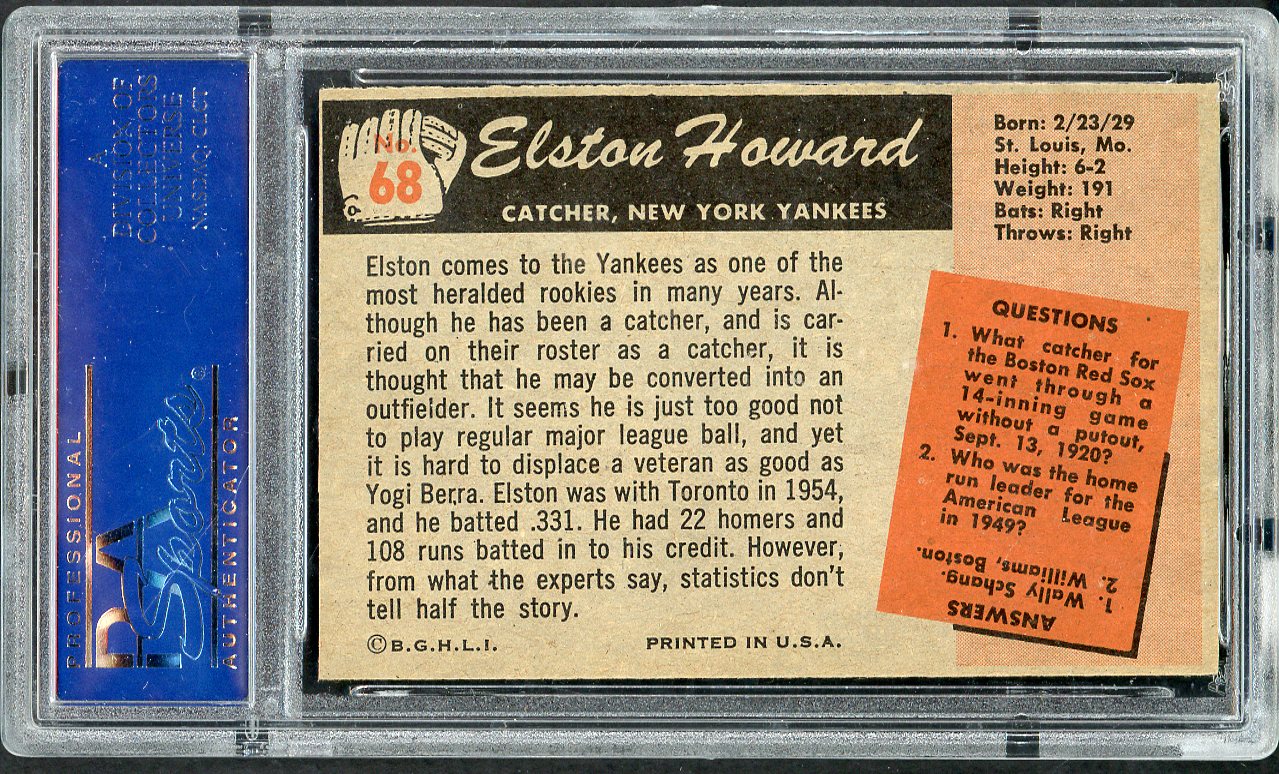 1955 Bowman Baseball #068 Elston Howard Yankees PSA 7 NM 564671