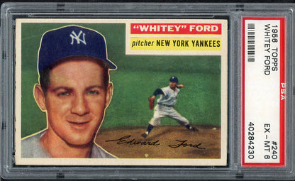 1956 Topps Baseball #240 Whitey Ford Yankees PSA 6 EX-MT 564673
