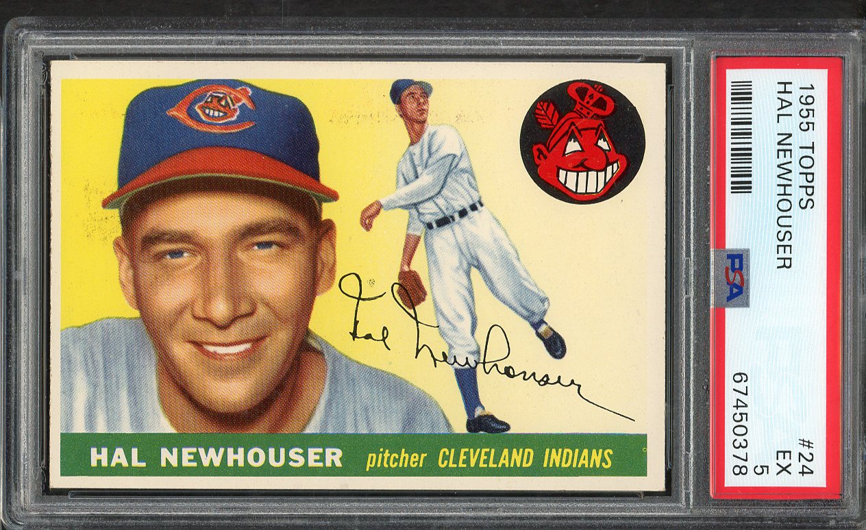 1955 Topps Baseball #024 Hal Newhouser Indians PSA 5 EX 564677