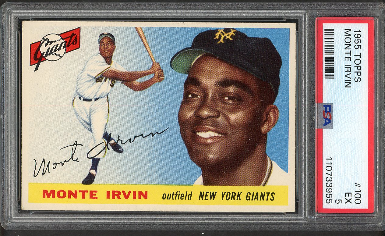 1955 Topps Baseball #100 Monte Irvin Giants PSA 5 EX 564678