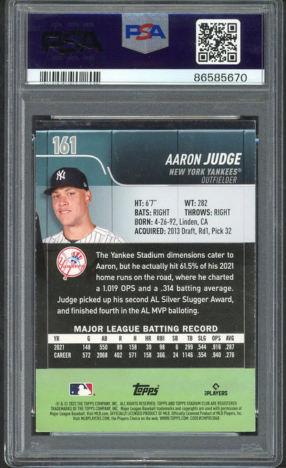 2022 Stadium Club #161 Aaron Judge Yankees PSA 7 NM 564681
